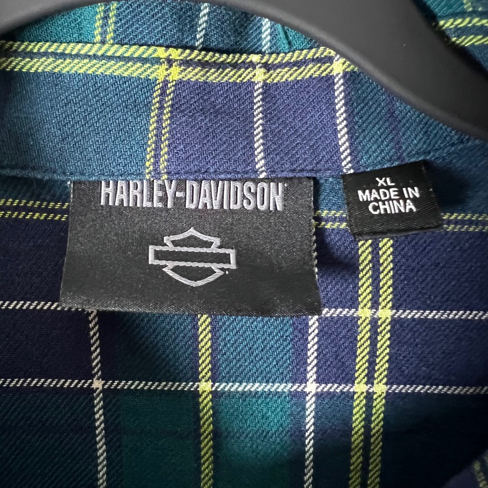Harley-Davidson Mens Sz XL Shirt Wrench Crew Plaid Button Up Biker 96166-23VM - Picture 6 of 10